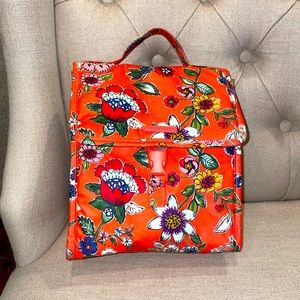 EUC Vera Bradley Lunch Bag Insulated Classic Coral Floral Art Tote Box